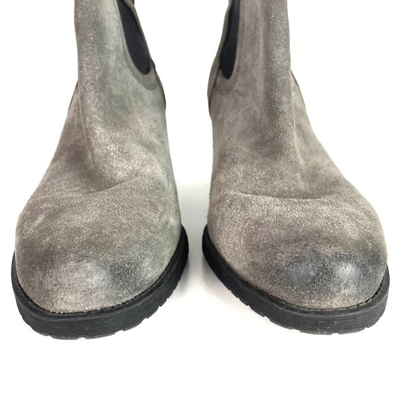 Sam Edelman Gray Suede Block Heel Ankle Boots - Picture 3 of 8